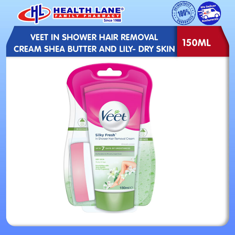 VEET IN SHOWER HAIR REMOVAL CREAM SHEA BUTTER AND LILY- DRY SKIN (150ML)